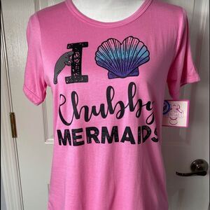 CHUBBY MERMAID “Save The Manatees”  Juniors TSHIRT